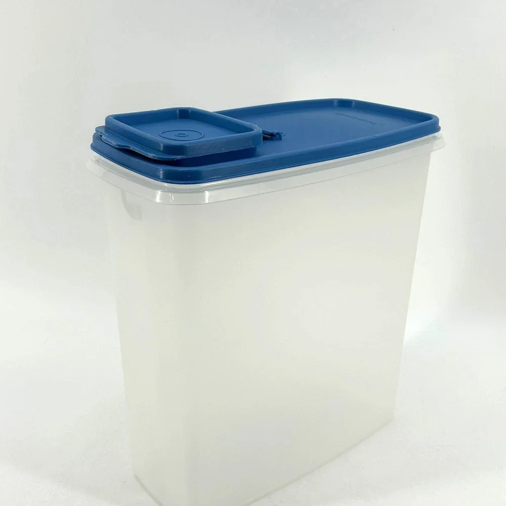 Tupperware Modular Mates Cereal Pantry Storer Blue Lid Clear Container 1614-7